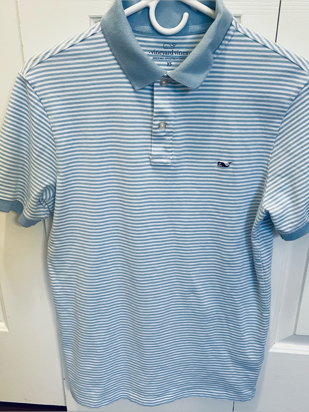NWOT  Men's Vineyard Vines Blue & White Striped Polo Shirt - Sz XS